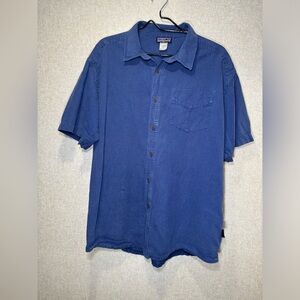 Patagonia Hemp Organic Cotton Blend Button Up T-Shirt Outdoor Hiking Size L
